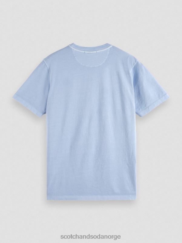 menn plaggfarget t-skjorte med normal passform havblått N40XD432 klær Scotch & Soda