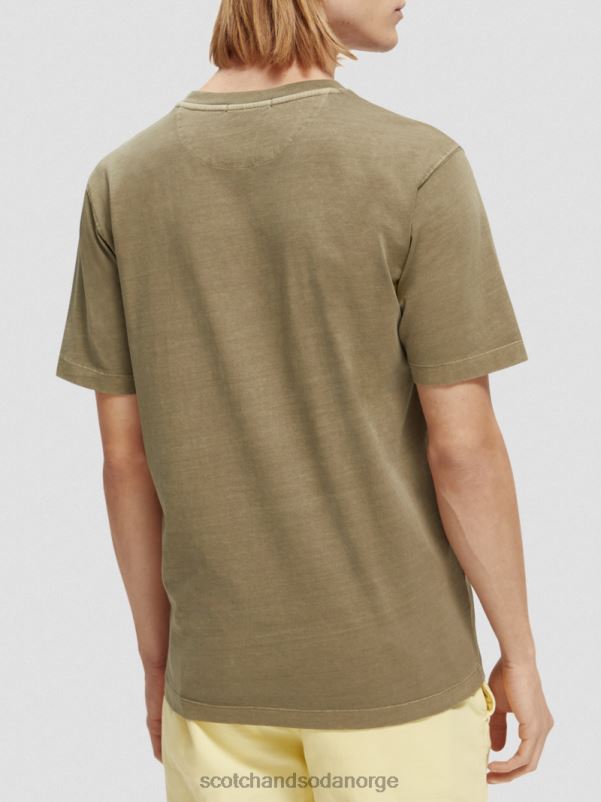menn plaggfarget t-skjorte med normal passform kaki N40XD429 klær Scotch & Soda