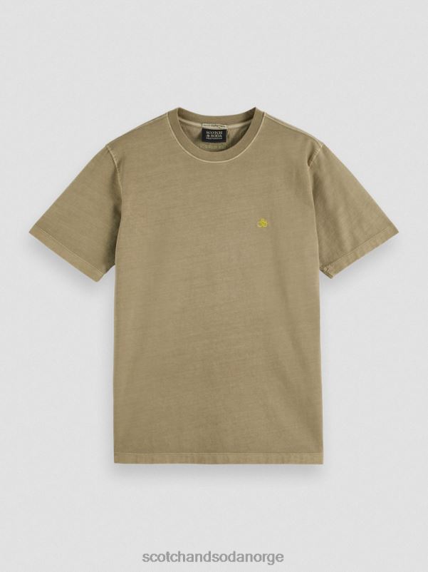 menn plaggfarget t-skjorte med normal passform kaki N40XD429 klær Scotch & Soda