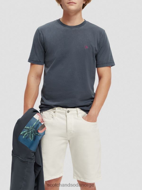 menn plaggfarget t-skjorte med normal passform marinen N40XD427 klær Scotch & Soda