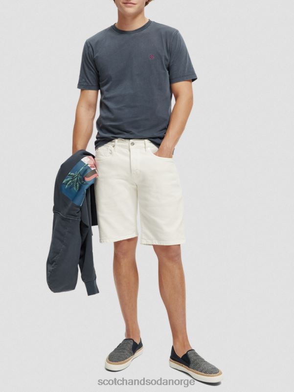 menn plaggfarget t-skjorte med normal passform marinen N40XD427 klær Scotch & Soda