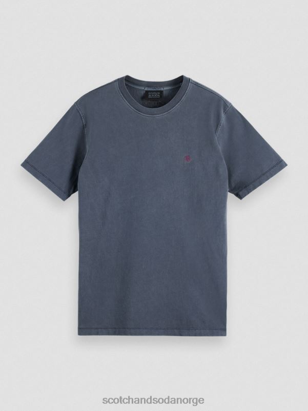 menn plaggfarget t-skjorte med normal passform marinen N40XD427 klær Scotch & Soda