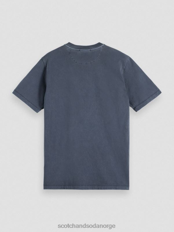 menn plaggfarget t-skjorte med normal passform marinen N40XD427 klær Scotch & Soda