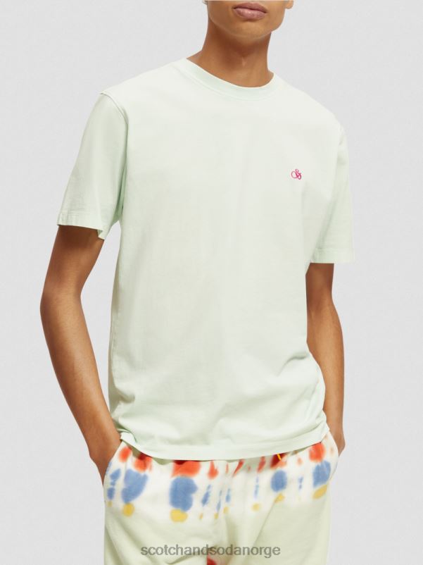 menn plaggfarget t-skjorte med normal passform mynte N40XD433 klær Scotch & Soda