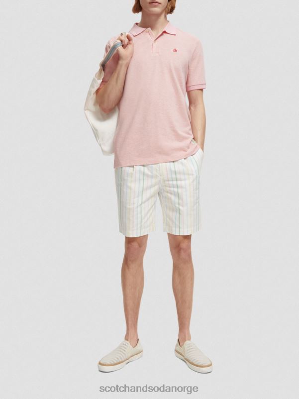 menn polo i økologisk bomull flamingo melange N40XD471 klær Scotch & Soda