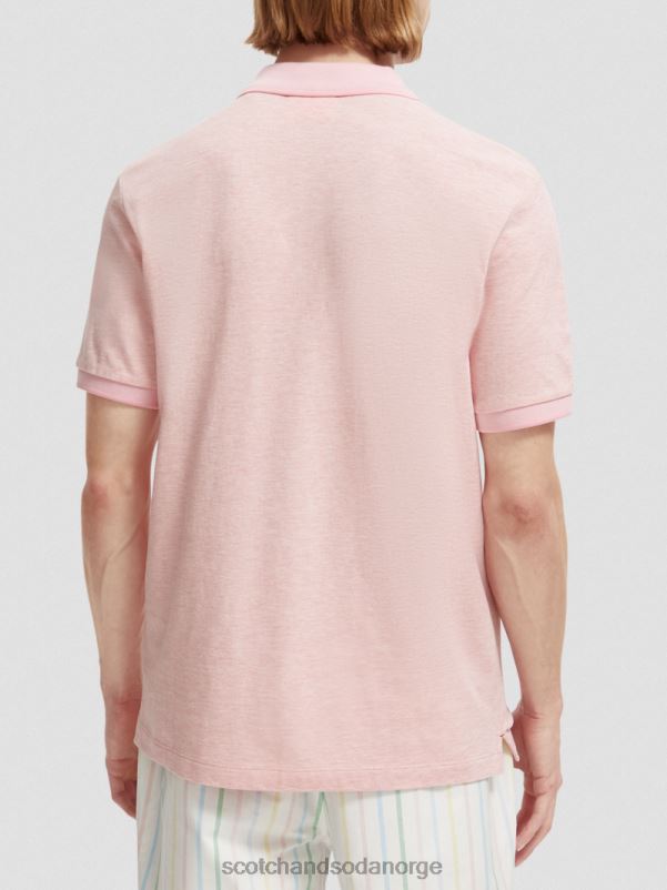 menn polo i økologisk bomull flamingo melange N40XD471 klær Scotch & Soda