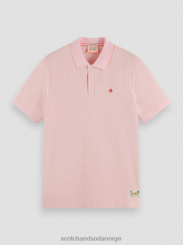 menn polo i økologisk bomull flamingo melange N40XD471 klær Scotch & Soda