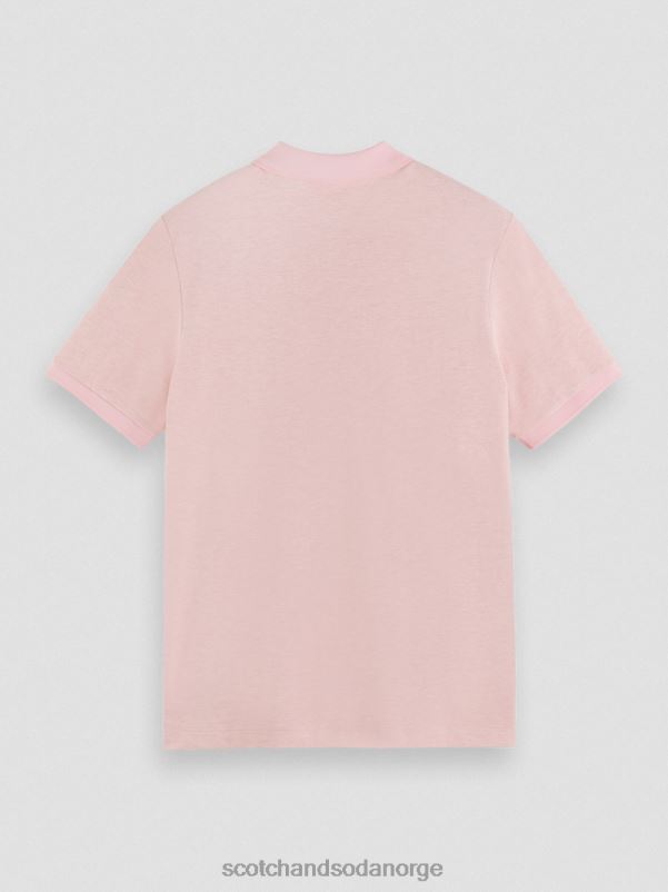 menn polo i økologisk bomull flamingo melange N40XD471 klær Scotch & Soda