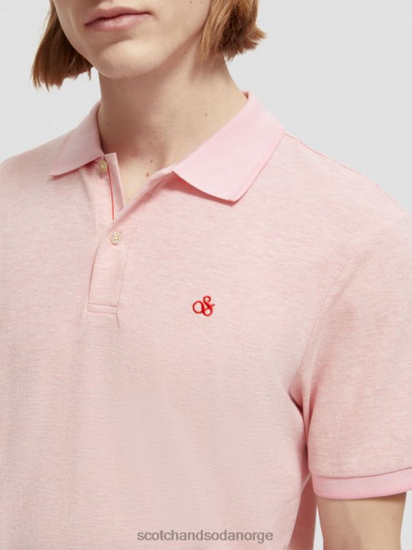 menn polo i økologisk bomull flamingo melange N40XD471 klær Scotch & Soda