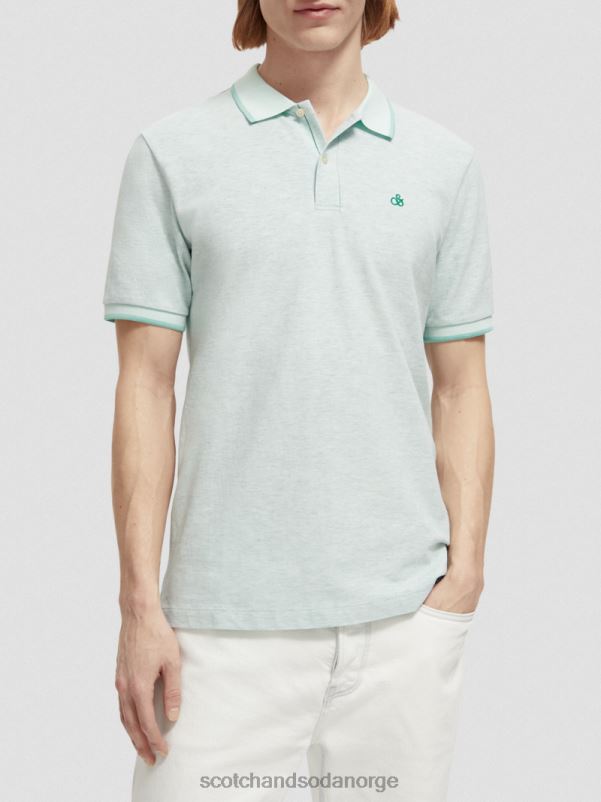 menn polo i økologisk bomull myntemelert N40XD472 klær Scotch & Soda