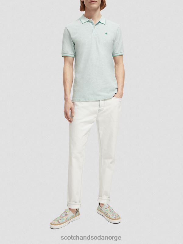 menn polo i økologisk bomull myntemelert N40XD472 klær Scotch & Soda