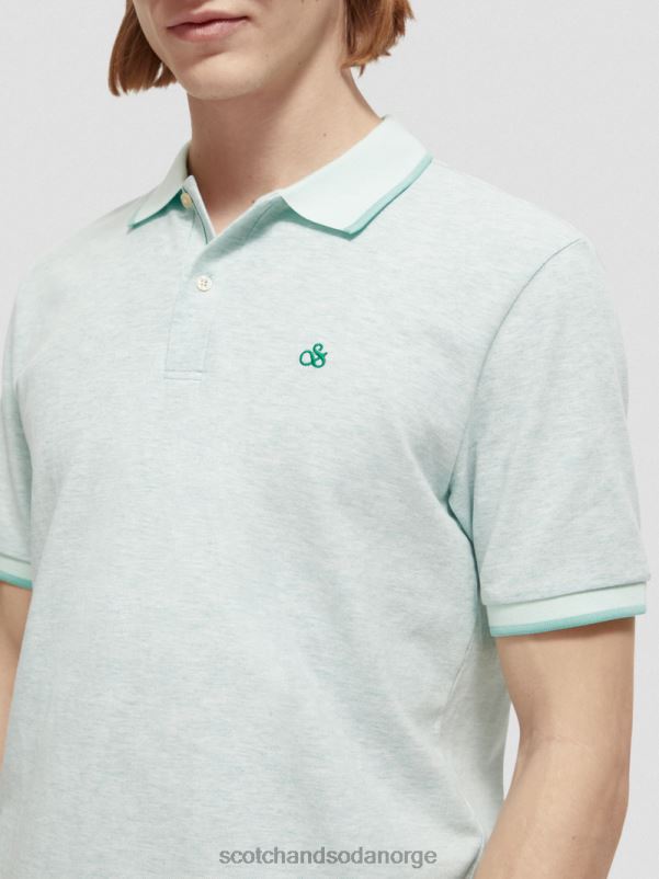 menn polo i økologisk bomull myntemelert N40XD472 klær Scotch & Soda