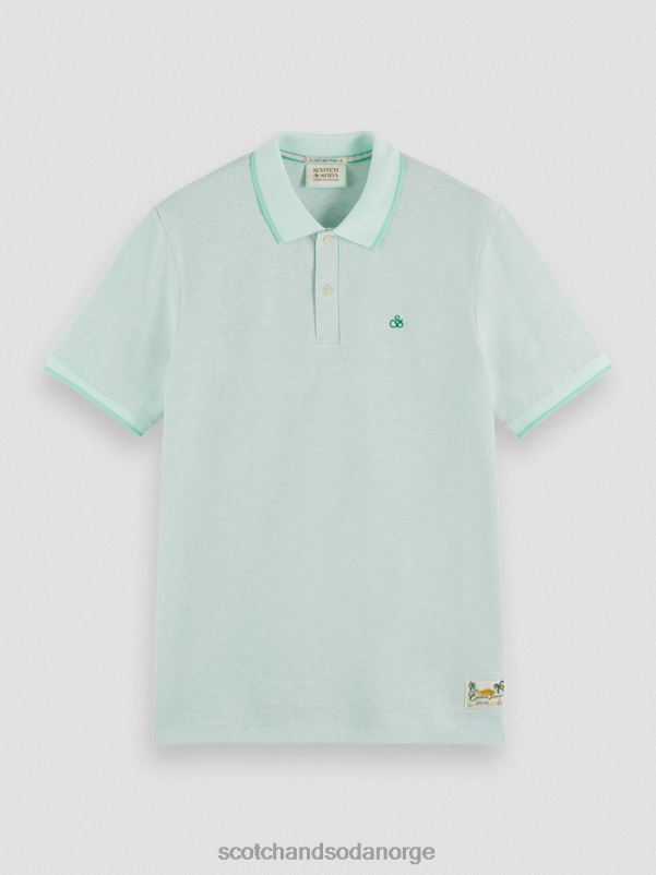 menn polo i økologisk bomull myntemelert N40XD472 klær Scotch & Soda