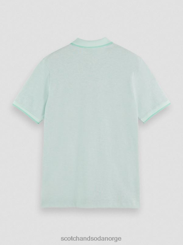 menn polo i økologisk bomull myntemelert N40XD472 klær Scotch & Soda