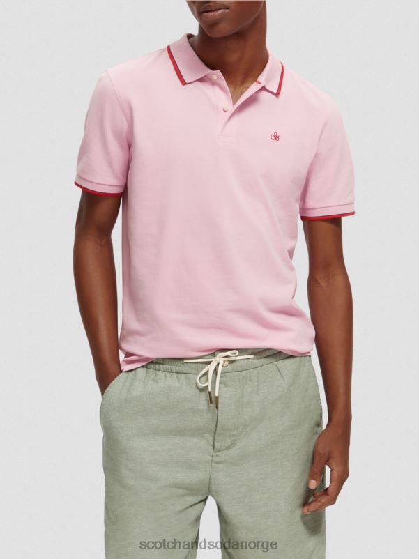 menn polo i økologisk bomull steinrosa N40XD450 klær Scotch & Soda