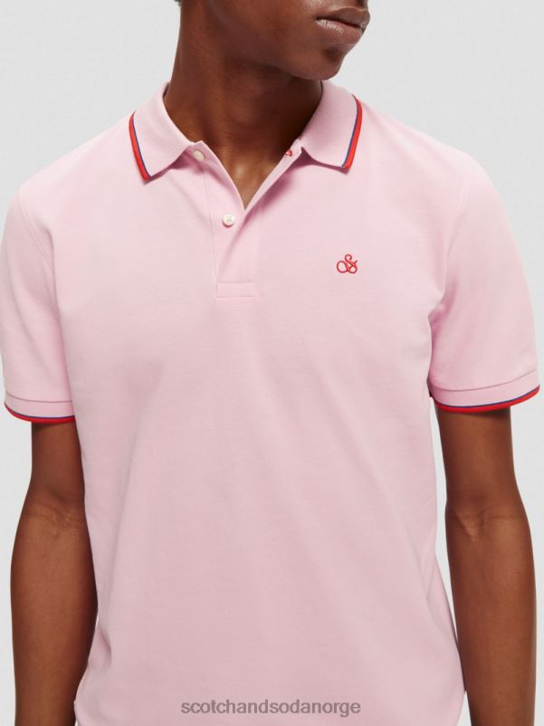 menn polo i økologisk bomull steinrosa N40XD450 klær Scotch & Soda