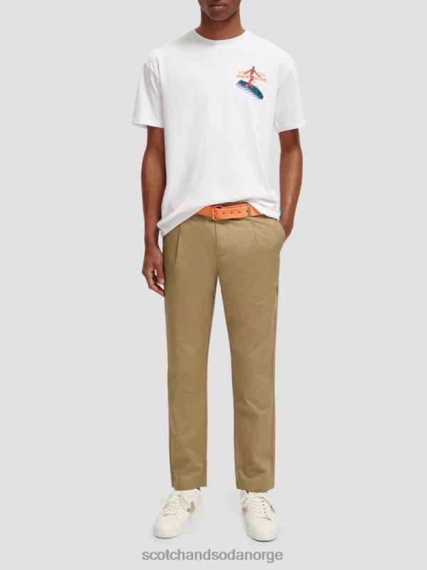 menn t-skjorte med brodert kunst hvit N40XD394 klær Scotch & Soda