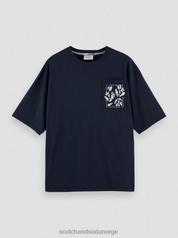 menn t-skjorte med kunstverk i løs passform natt N40XD372 klær Scotch & Soda