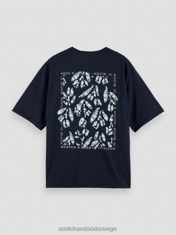 menn t-skjorte med kunstverk i løs passform natt N40XD372 klær Scotch & Soda