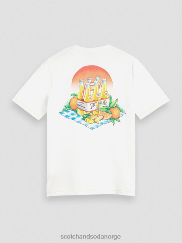 menn t-skjorte med kunstverk i vanlig passform hvit N40XD435 klær Scotch & Soda