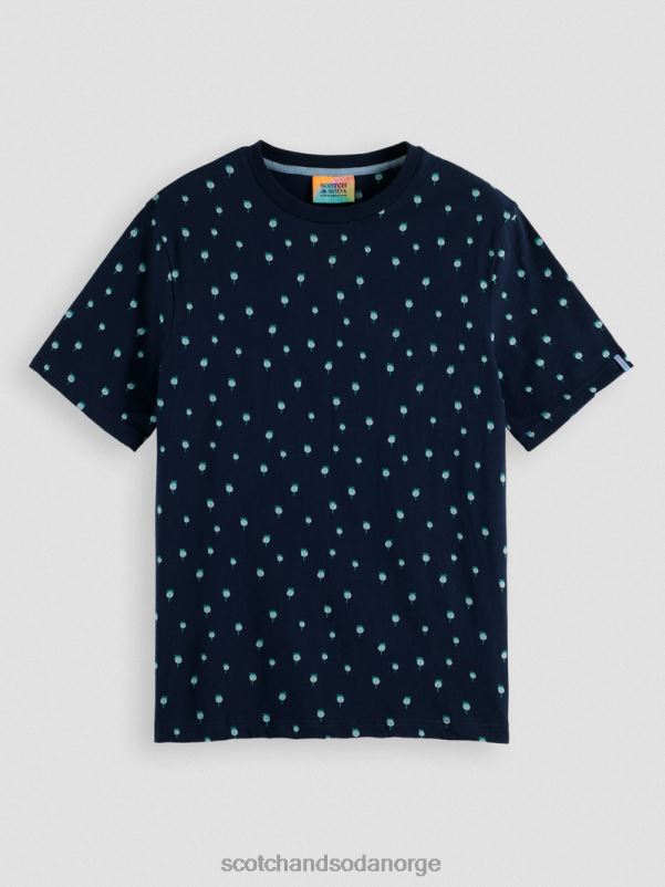 menn t-skjorte med normal passform med trykk marinen N40XD436 klær Scotch & Soda