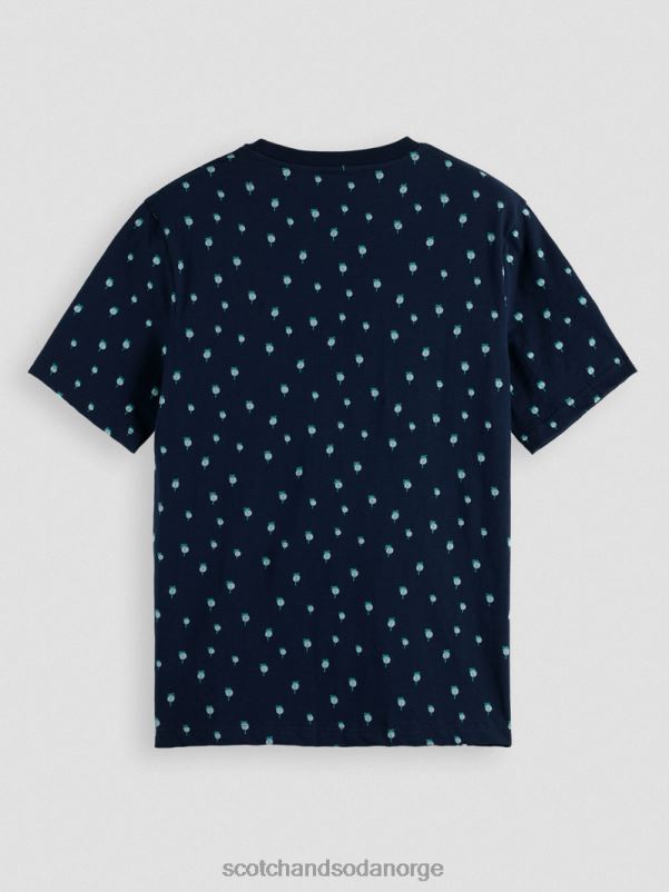 menn t-skjorte med normal passform med trykk marinen N40XD436 klær Scotch & Soda