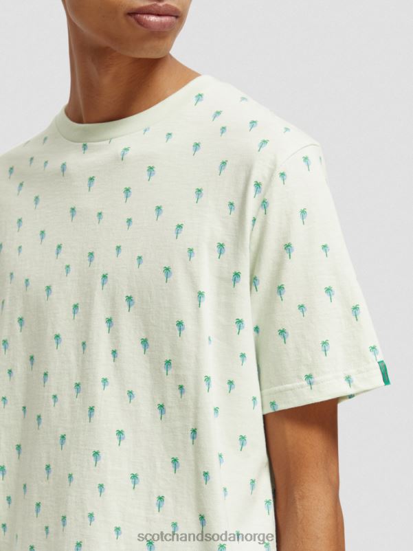 menn t-skjorte med normal passform med trykk mynte N40XD437 klær Scotch & Soda