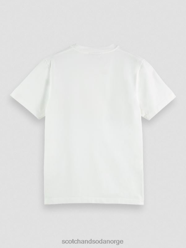 menn t-skjorte med vanlig passform, farget kunstverk hvit N40XD355 klær Scotch & Soda
