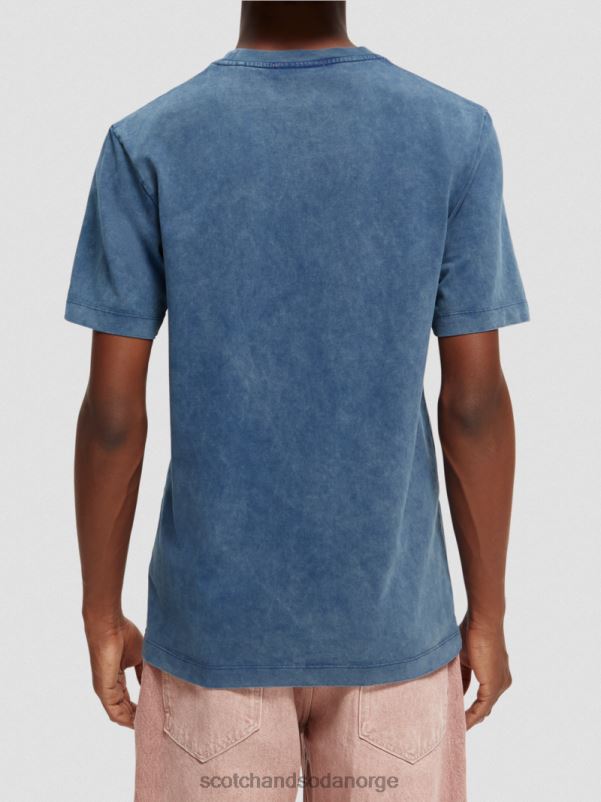 menn t-skjorte med vanlig passform, farget kunstverk marine N40XD354 klær Scotch & Soda