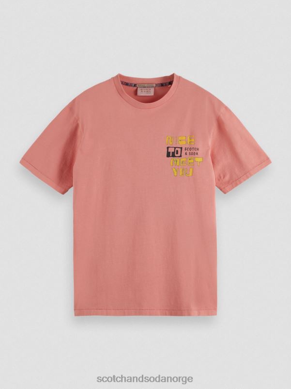 menn vasket kunstverk t-skjorte flamingo N40XD448 klær Scotch & Soda