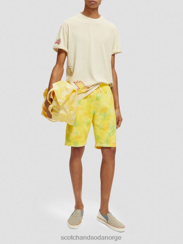 menn vasket kunstverk t-skjorte off white N40XD446 klær Scotch & Soda