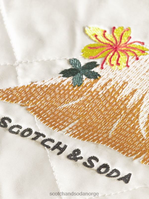 menn brodert sateng bomberjakke kombo a N40XD559 klær Scotch & Soda