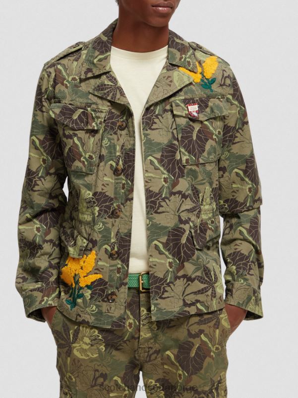 menn brodert trykt army field jakke hærblomst aop N40XD571 klær Scotch & Soda