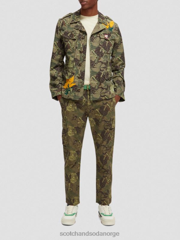 menn brodert trykt army field jakke hærblomst aop N40XD571 klær Scotch & Soda