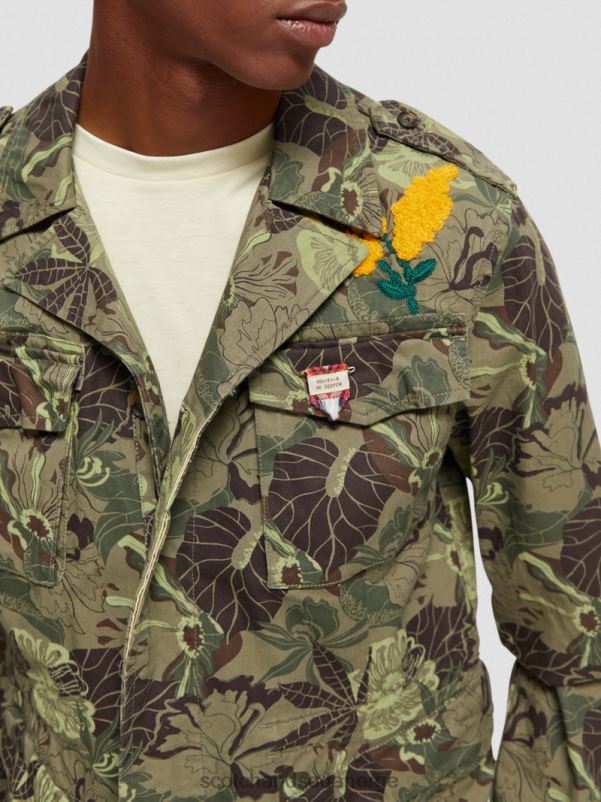 menn brodert trykt army field jakke hærblomst aop N40XD571 klær Scotch & Soda