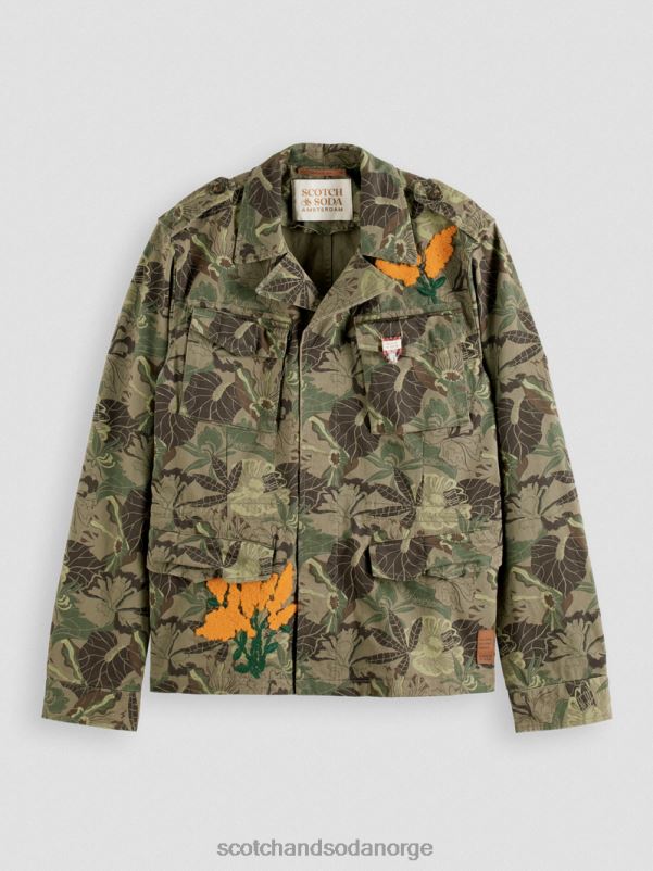 menn brodert trykt army field jakke hærblomst aop N40XD571 klær Scotch & Soda