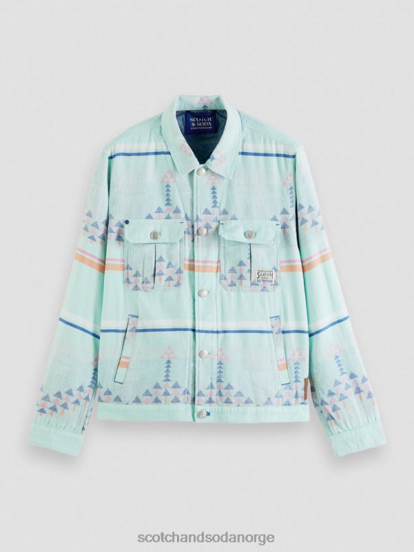 menn jacquard denim ikat overskjorte kombo a N40XD560 klær Scotch & Soda