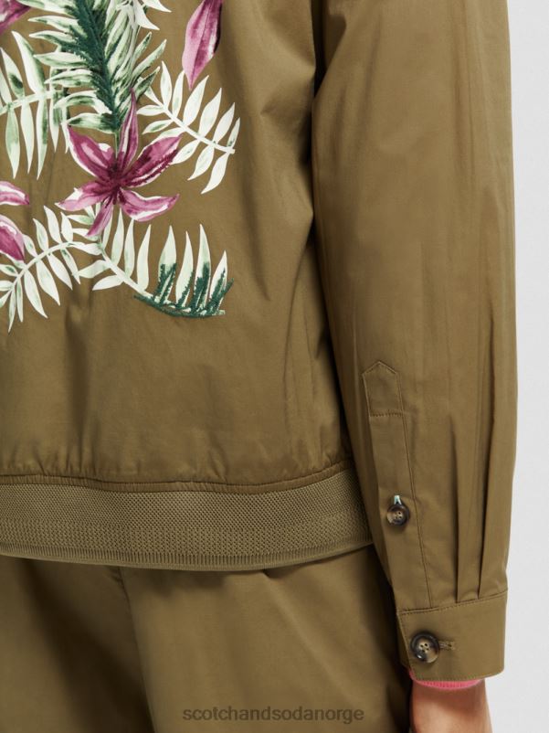 menn lett poplin-bluson i økologisk bomull kaki N40XD565 klær Scotch & Soda