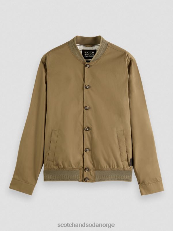 menn lett poplin-bluson i økologisk bomull kaki N40XD565 klær Scotch & Soda