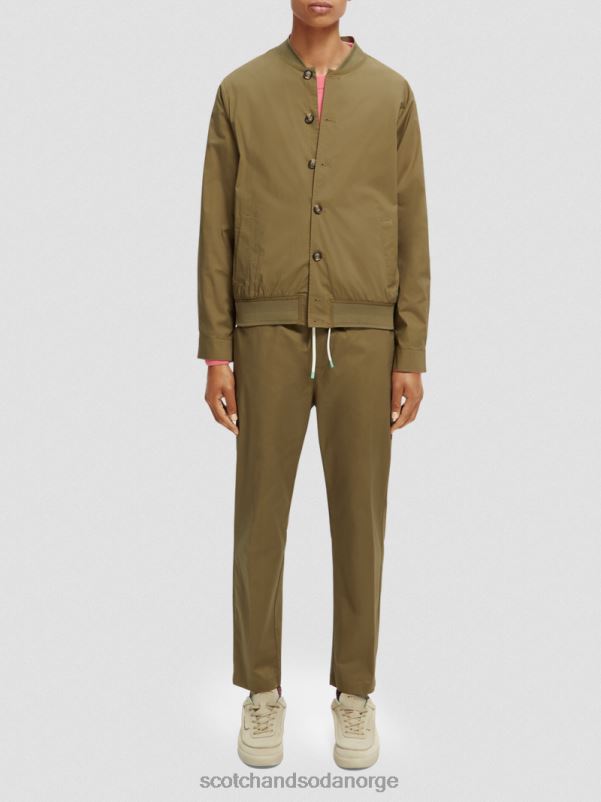 menn lett poplin-bluson i økologisk bomull kaki N40XD565 klær Scotch & Soda