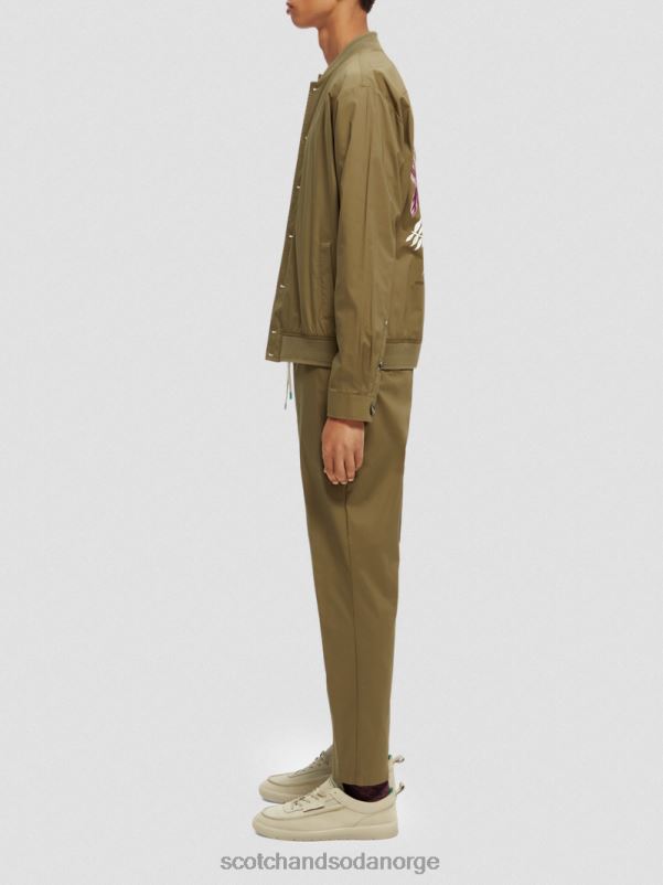 menn lett poplin-bluson i økologisk bomull kaki N40XD565 klær Scotch & Soda