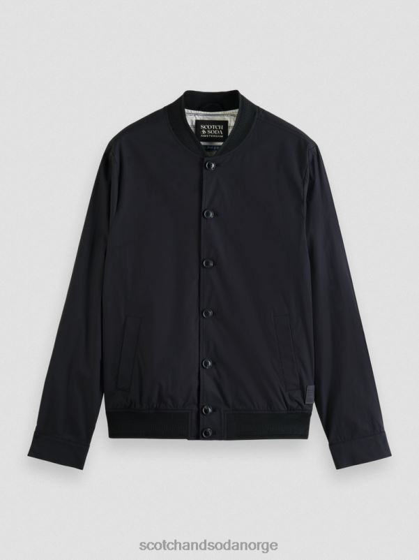 menn lett poplin-bluson i økologisk bomull svart N40XD564 klær Scotch & Soda