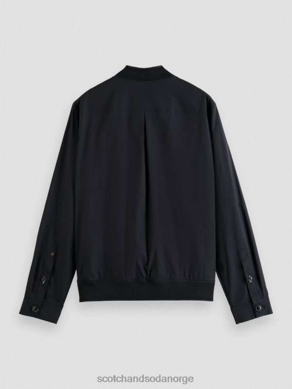 menn lett poplin-bluson i økologisk bomull svart N40XD564 klær Scotch & Soda