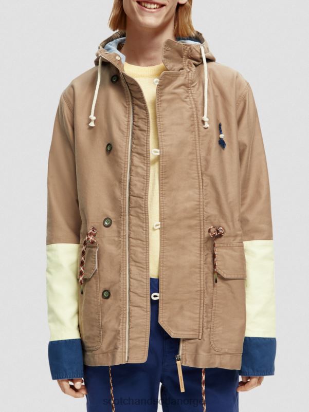 menn parkas i økologisk bomull i fargeblokk kombo a N40XD567 klær Scotch & Soda