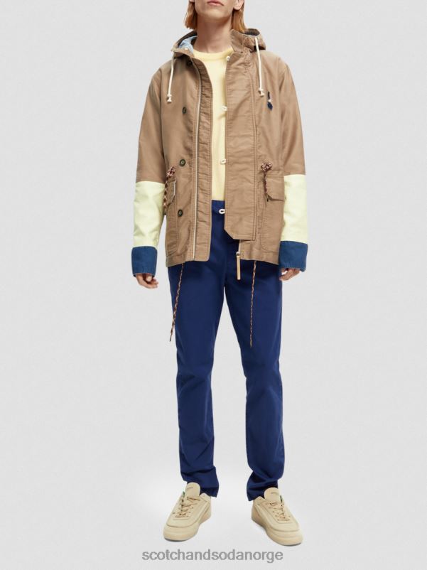 menn parkas i økologisk bomull i fargeblokk kombo a N40XD567 klær Scotch & Soda