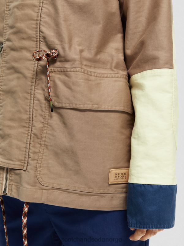 menn parkas i økologisk bomull i fargeblokk kombo a N40XD567 klær Scotch & Soda