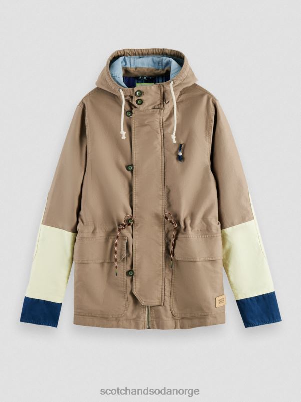 menn parkas i økologisk bomull i fargeblokk kombo a N40XD567 klær Scotch & Soda