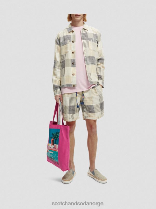 menn rutete jacquard overskjorte blå sjekk N40XD568 klær Scotch & Soda
