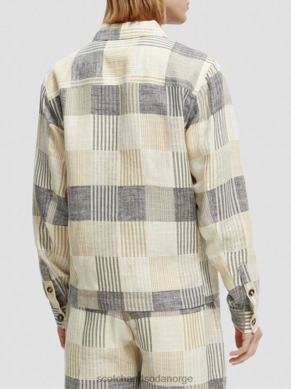 menn rutete jacquard overskjorte blå sjekk N40XD568 klær Scotch & Soda