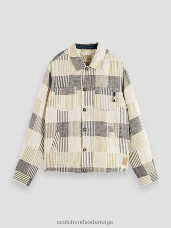 menn rutete jacquard overskjorte blå sjekk N40XD568 klær Scotch & Soda